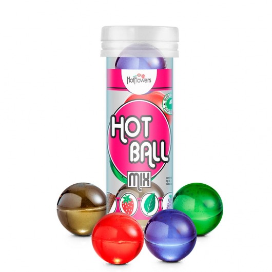 Ароматизированный лубрикант Hot Ball Mix на масляной основе (4 шарика по 3 гр.) - HotFlowers - купить с доставкой в Электростали