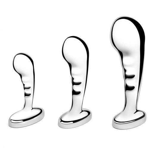 Набор из 3 стальных стимуляторов простаты Stainless Steel P-spot Training Set - b-Vibe - в Электростали купить с доставкой