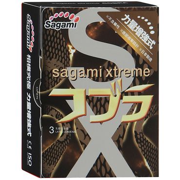 Суженные к основанию презервативы Sagami Xtreme COBRA - 3 шт. - Sagami - купить с доставкой в Электростали