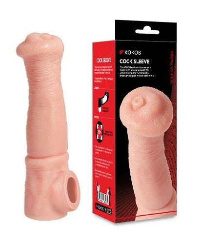 Телесная фантазийная насадка на член Cock Sleeve Size L - KOKOS - в Электростали купить с доставкой