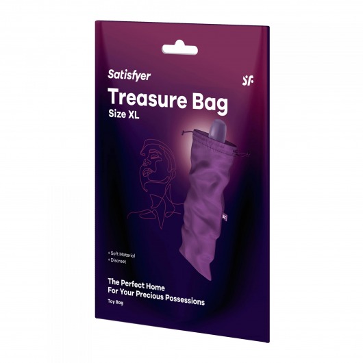 Фиолетовый мешочек для хранения игрушек Treasure Bag XL - Satisfyer - купить с доставкой в Электростали