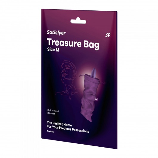 Фиолетовый мешочек для хранения игрушек Treasure Bag M - Satisfyer - купить с доставкой в Электростали