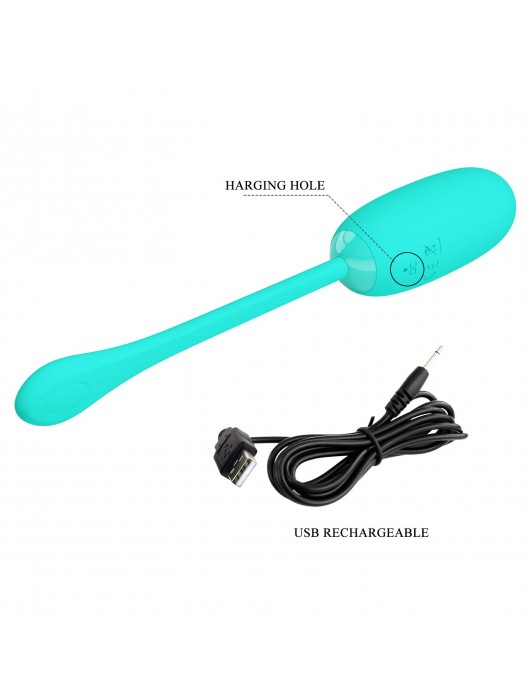 Бирюзовое перезаряжаемое виброяйцо Julius - Baile