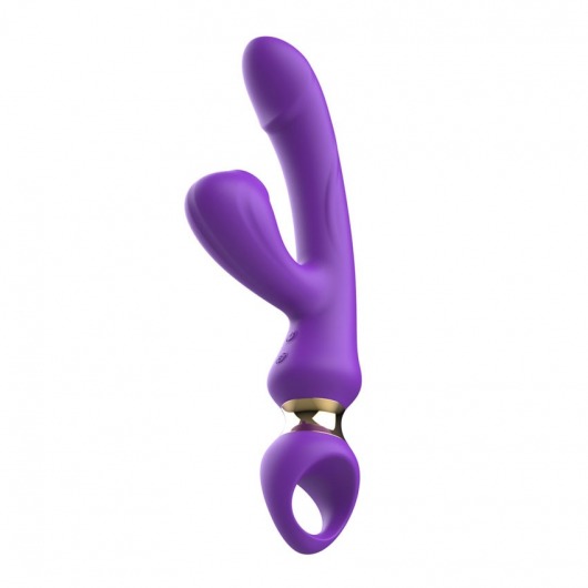 Фиолетовый вибратор-кролик с вакуумной стимуляцией клитора - 24,6 см. - I-MOON
