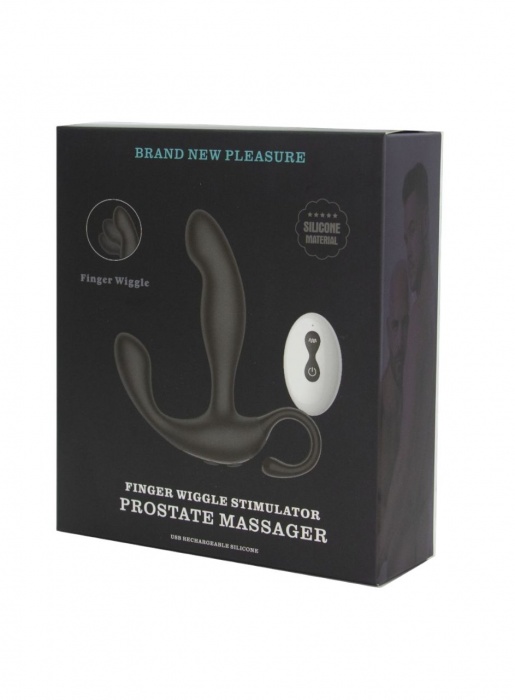 Черный вибромассажер простаты с эффектом фингеринга и пультом ДУ - Secwell - в Электростали купить с доставкой