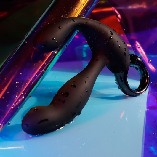 Черный вибромассажер простаты с эффектом фингеринга и пультом ДУ - Secwell - в Электростали купить с доставкой