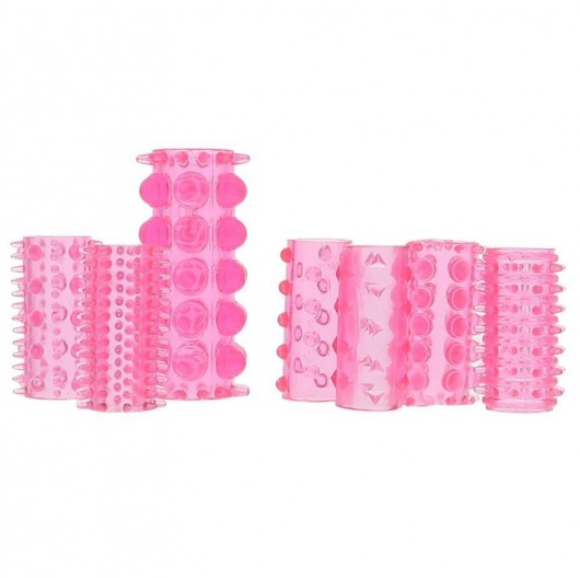 Набор из 7 розовых насадок на пенис ONE-A-DAY PENIS SLEEVES PINK - Seven Creations - в Электростали купить с доставкой