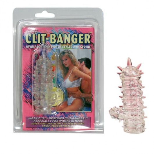 Прозрачная насадка с шипами и клиторальной шишечкой CLIT-BANGER SLEEVE IN CLEAR - Tonga - в Электростали купить с доставкой