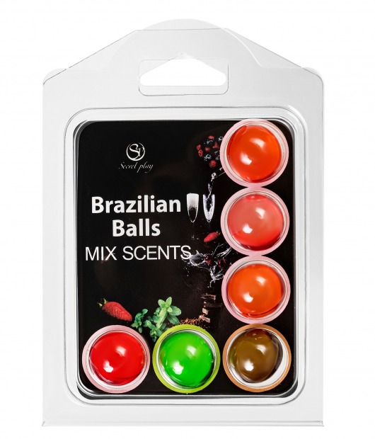 Набор из 6 шариков с ароматизированными массажными маслами Brazilian Balls - Secret Play - купить с доставкой в Электростали