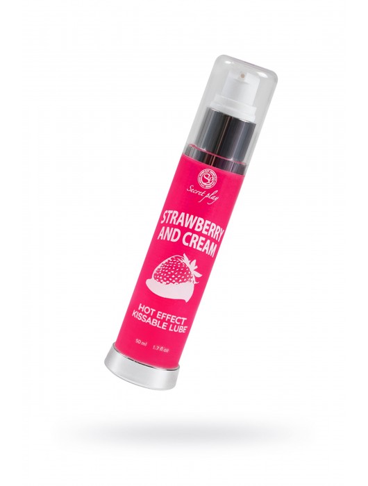 Массажное масло 2-в-1 с разогревающим эффектом и вкусом клубники со сливками - 50 мл. - Secret Play - купить с доставкой в Электростали
