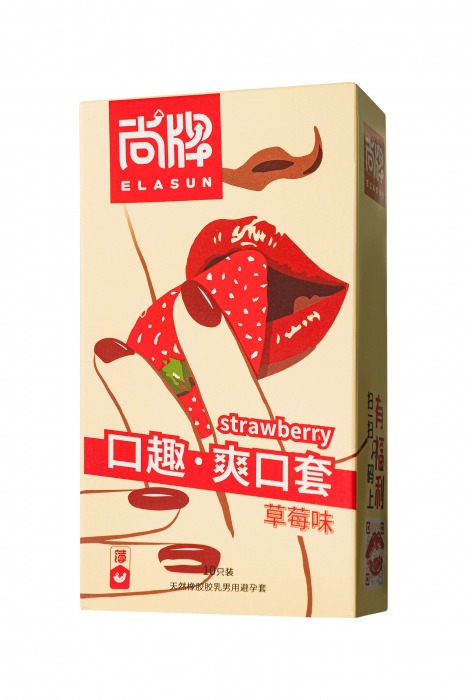 Презервативы Elasun Strawberry с аромато клубники - 10 шт. - Elasun - купить с доставкой в Электростали