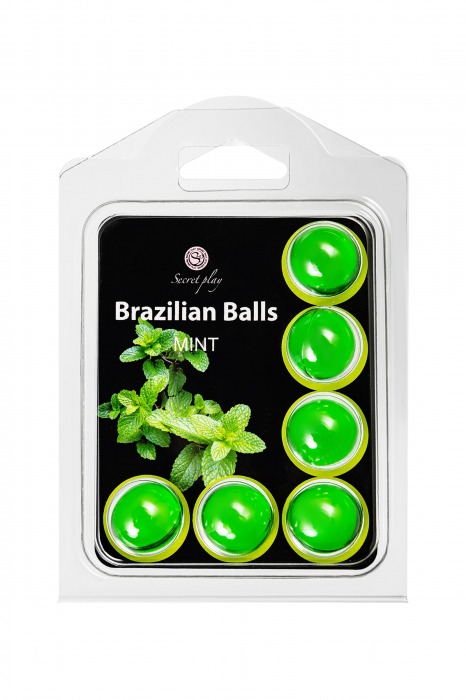 Набор из 6 шариков с массажным маслом Brazilian Balls с ароматом мяты - Secret Play - купить с доставкой в Электростали