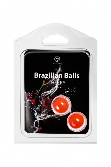 Набор из 2 шариков с массажным маслом Brazilian Balls с ароматом вишни - Secret Play - купить с доставкой в Электростали