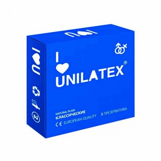 Классические презервативы Unilatex Natural Plain - 3 шт. - Unilatex - купить с доставкой в Электростали