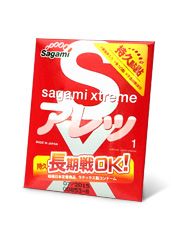 Утолщенный презерватив Sagami Xtreme FEEL LONG с точками - 1 шт. - Sagami - купить с доставкой в Электростали