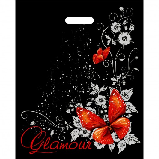 Черный пакет Glamour с вырубной ручкой (38х47 см) - Сима-Ленд - купить с доставкой в Электростали