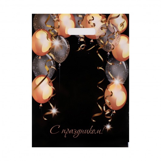 Пакет с вырубной ручкой и принтом в виде шариков (30х40 см) - Сима-Ленд - купить с доставкой в Электростали