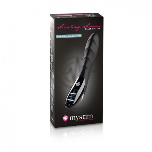 Вибратор с электростимуляцией Sizzling Simon Black Edition - 27 см. - MyStim - купить с доставкой в Электростали