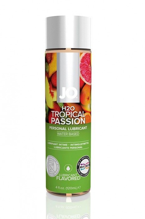 Лубрикант на водной основе с ароматом тропических фруктов JO Flavored Tropical Passion - 120 мл. - System JO - купить с доставкой в Электростали