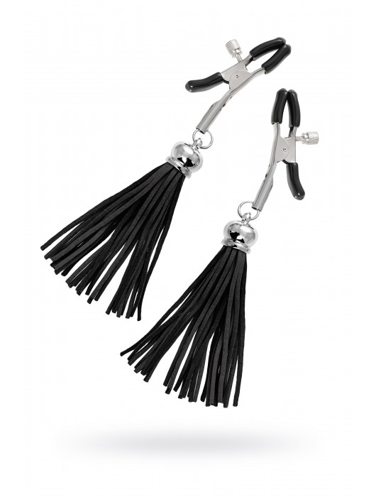 Зажимы на соски «Прищепки» с черными кисточками из замши - Pecado - купить с доставкой в Электростали