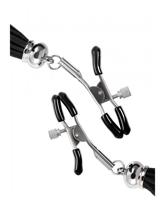 Зажимы на соски «Прищепки» с черными кисточками из замши - Pecado - купить с доставкой в Электростали