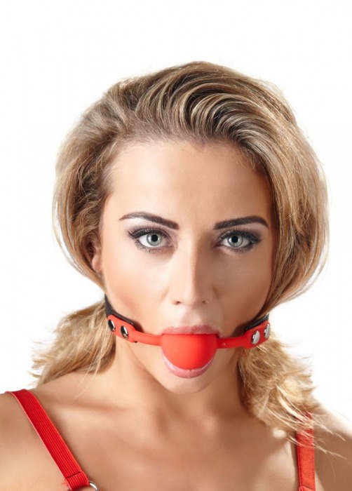 Силиконовый кляп-шар на чёрных ремешках Red Gag silicone - Orion - купить с доставкой в Электростали