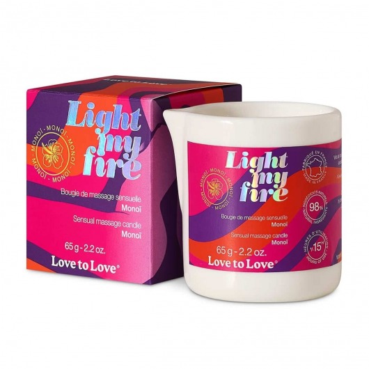 Массажная свеча Light My Fire с ароматом моной - 80 мл. - Love to Love - купить с доставкой в Электростали