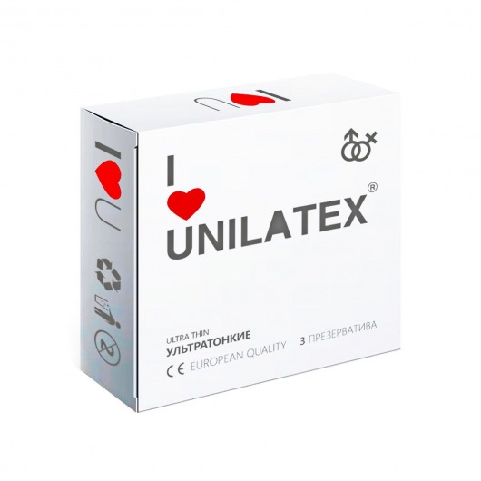 Ультратонкие презервативы Unilatex Ultra Thin - 3 шт. - Unilatex - купить с доставкой в Электростали