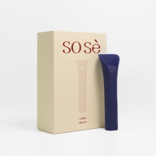 Синий мини-вибромассажёр Caress - Sose