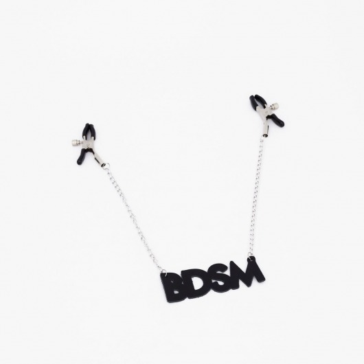 Зажимы на соски с кожаной подвеской BDSM - Crazy Handmade - купить с доставкой в Электростали