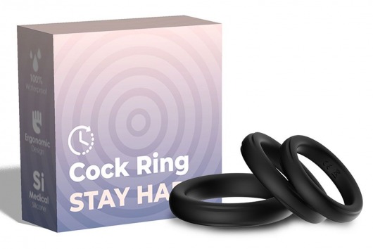 Набор из 3 черных эрекционных колец Stay Hard - Boys of Toys - в Электростали купить с доставкой
