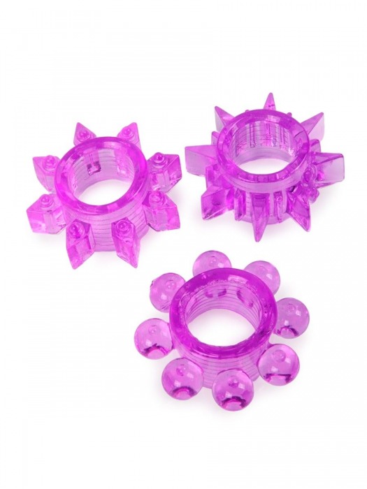 Набор из 3 лиловых эрекционных колец различной формы - Erowoman-Eroman - в Электростали купить с доставкой