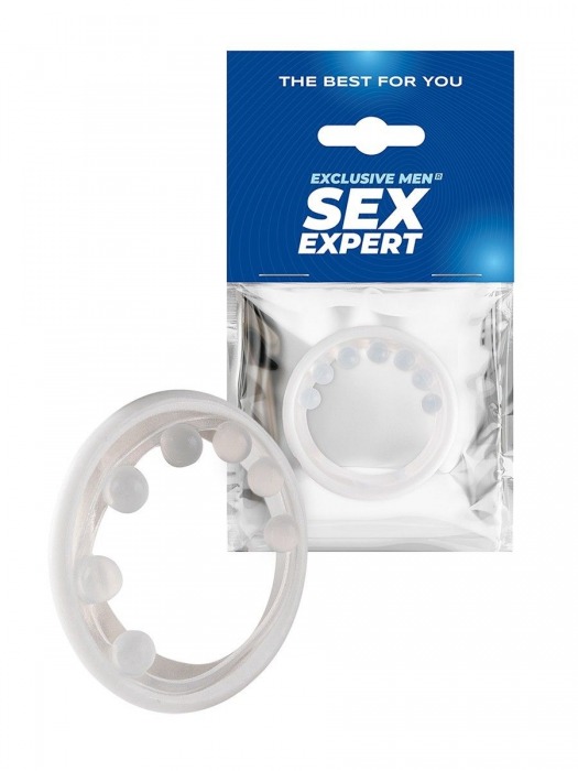 Эрекционное кольцо с мягкой стимулирующей насадкой - Sex Expert - в Электростали купить с доставкой