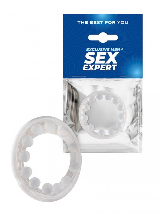 Эрекционное кольцо со стимулирующими шариками на поверхности - Sex Expert - в Электростали купить с доставкой