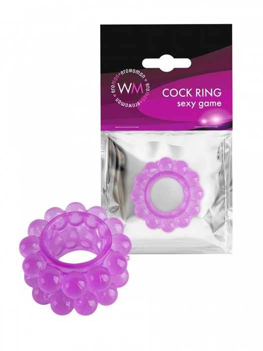 Лиловое эрекционное кольцо с 2 рядами стимулирующих шариков - Erowoman-Eroman - в Электростали купить с доставкой