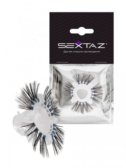 Эластичное эрекционное кольцо с черными «ресничками» - Sextaz - в Электростали купить с доставкой