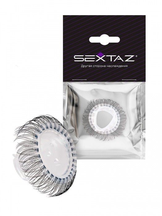 Эластичное эрекционное кольцо с длинными черными «ресничками» - Sextaz - в Электростали купить с доставкой