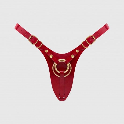 Красный пояс для фиксации насадок Strap-On-Me Leatherette Harness Fabulous - Strap-on-me - купить с доставкой в Электростали