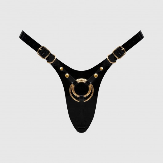 Черный пояс для фиксации насадок Strap-On-Me Leatherette Harness Fabulous - Strap-on-me - купить с доставкой в Электростали