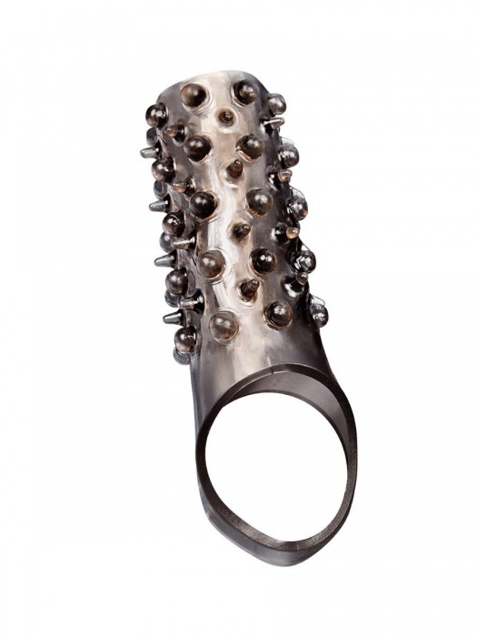 Дымчатая насадка на пенис с шипами и выпуклостями - 12,5 см. - Sex Expert - в Электростали купить с доставкой