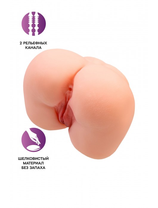 Реалистичный мастурбатор-попка с 2 любовными входами - No Name - в Электростали купить с доставкой