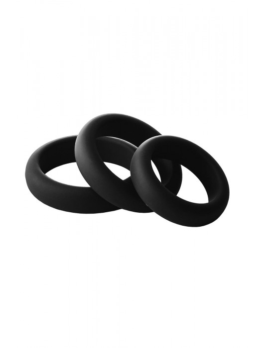 Набор из 3 черных эрекционных колец Smooth Silicone Cockring Pack - Dream Toys - в Электростали купить с доставкой