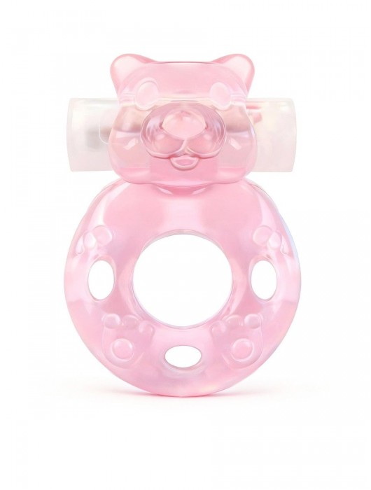Розовое эрекционное виброкольцо в форме мишки - 1137 - в Электростали купить с доставкой