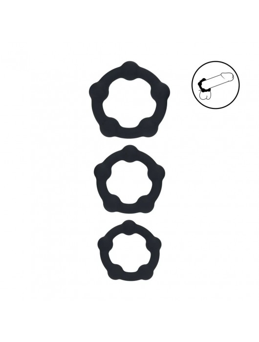 Набор из 3 эрекционных колец Beaded Silicone Cockring Set - Shots Media BV - в Электростали купить с доставкой