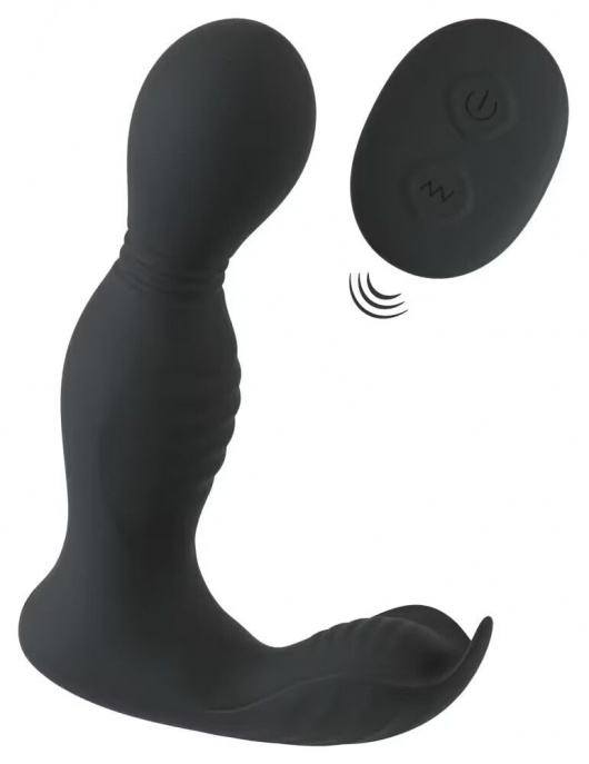 Черная анальная пробка с вибрацией, вращением и пультом ДУ RC Butt Plug with 2 Functions - Orion - в Электростали купить с доставкой
