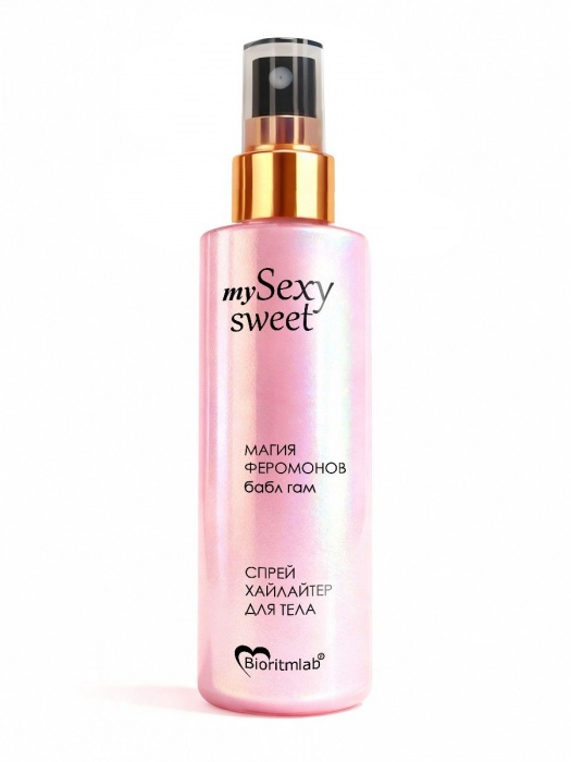 Спрей хайлайтер для тела Sexy Sweet с ароматом бабл-гам, шиммером и феромонами - 200 мл. -  - Магазин феромонов в Электростали