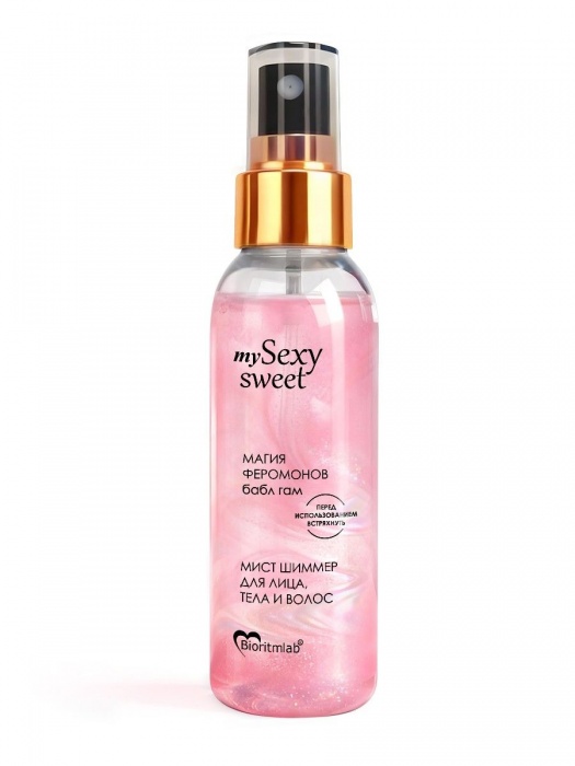 Мист для лица, тела и волос Sexy Sweet с ароматом бабл-гам, шиммером и феромонами - 95 мл. -  - Магазин феромонов в Электростали