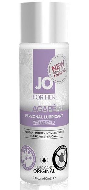 Лубрикант на водной основе для женщин JO AGAPE LUBRICANT ORIGINAL - 60 мл. - System JO - купить с доставкой в Электростали