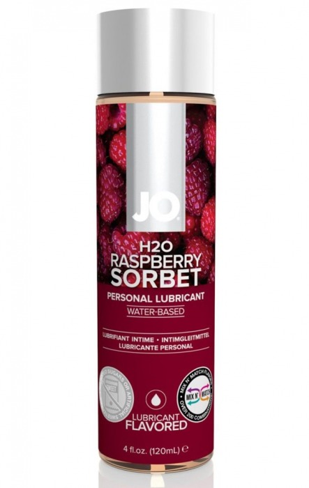 Лубрикант на водной основе с ароматом малины JO Flavored Raspberry Sorbet - 120 мл. - System JO - купить с доставкой в Электростали