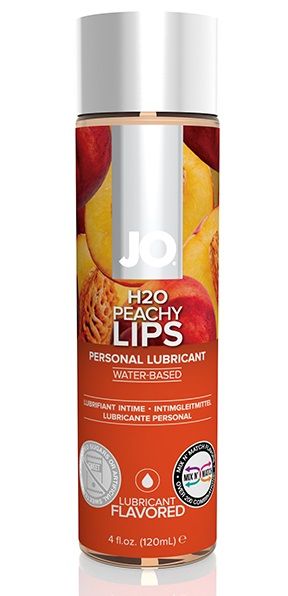 Лубрикант на водной основе с ароматом персика JO Flavored Peachy Lips - 120 мл. - System JO - купить с доставкой в Электростали